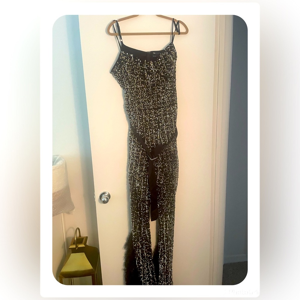 Plus size sequins jumpsuit